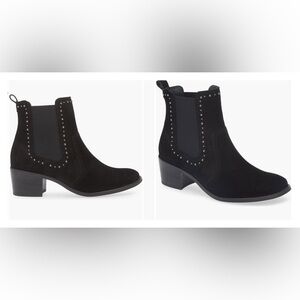 Paul Green Black Suede Studded Chelsea Booties